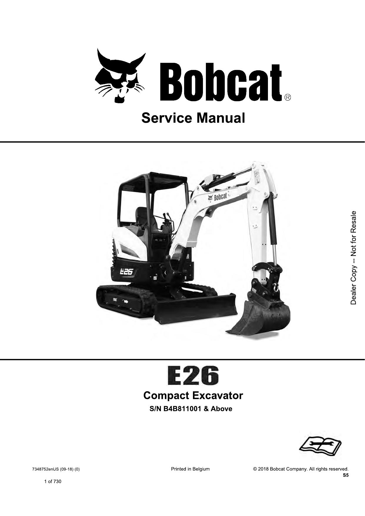 E26 Compact Excavator Service Manual Bobcat 3